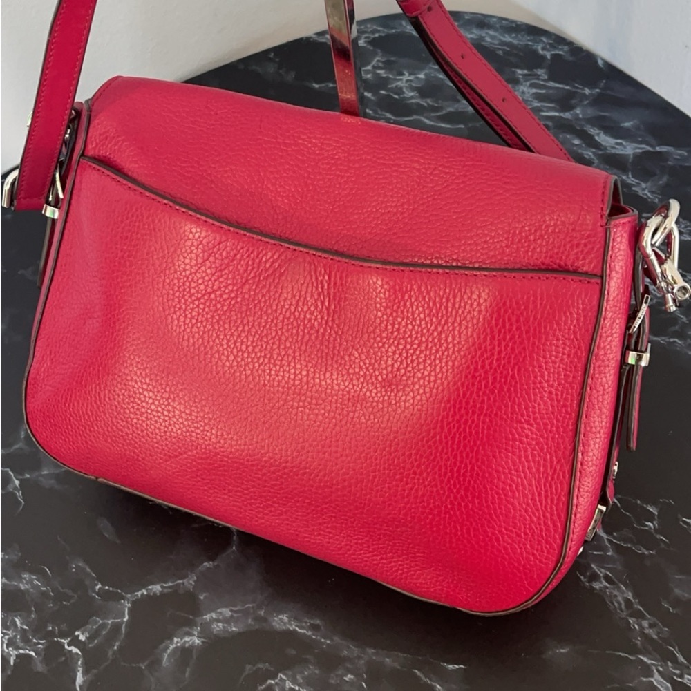 MICHAEL KORS Handbag Bedford Legacy Leather Flap Crossbody Bag Red AUTHENTIC - Picture 10 of 15